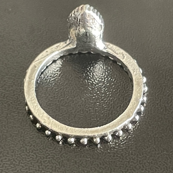 Teal crystal woman ring size 4 - Picture 3 of 8